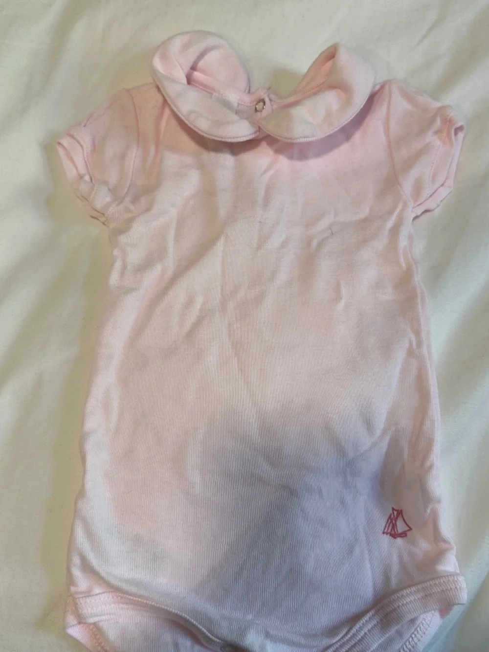 Petit Bateau Pink Collar Bodysuit 3M / 60cm